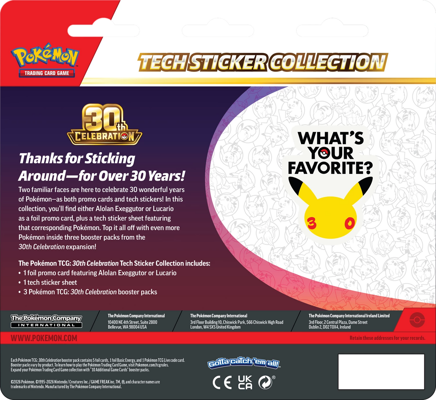 Pokémon 30th Anniversary Tech Sticker Collection (EN)