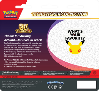Pokémon 30th Anniversary Tech Sticker Collection (EN)