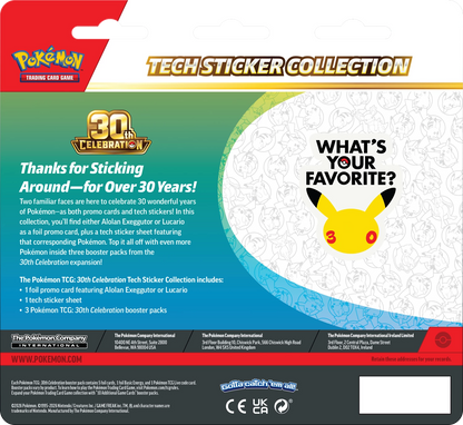 Pokémon 30th Anniversary Tech Sticker Collection (EN)