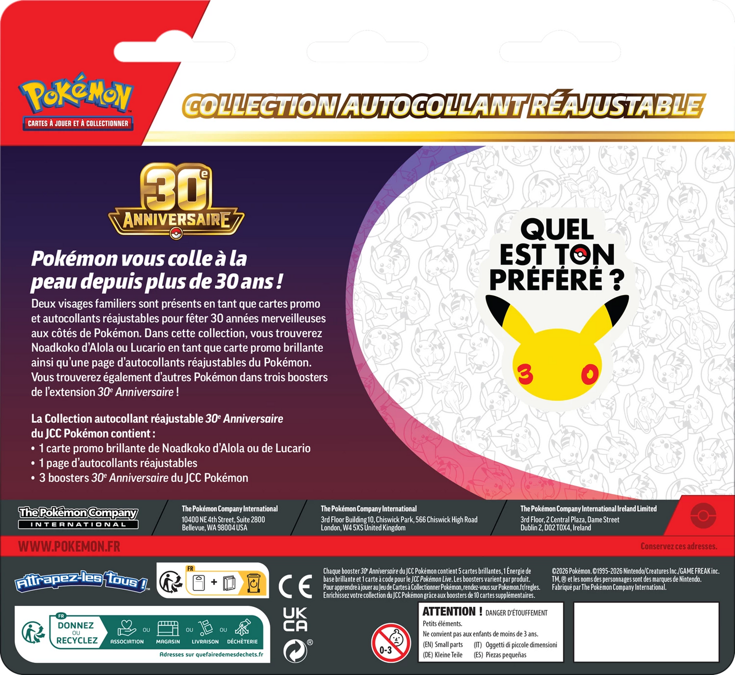 Pokémon 30th Anniversary Tech Sticker Collection (FR)