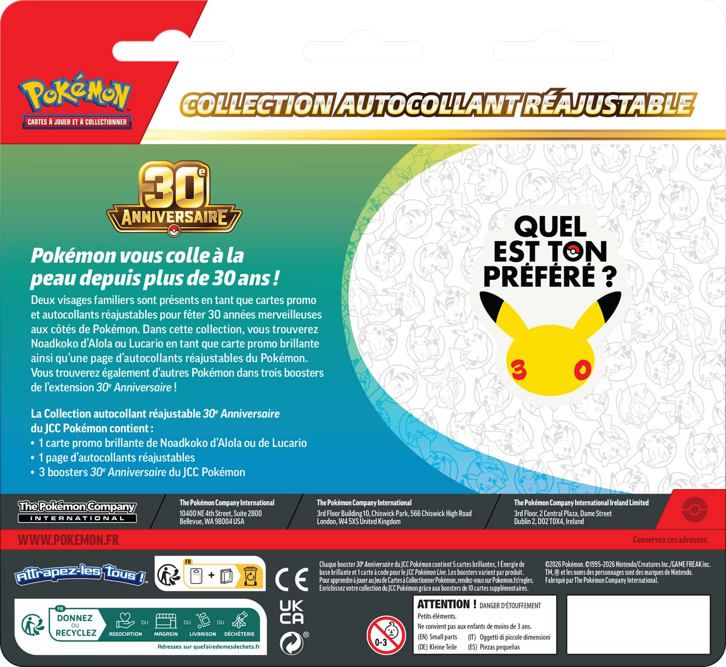 Pokémon 30th Anniversary Tech Sticker Collection (FR)