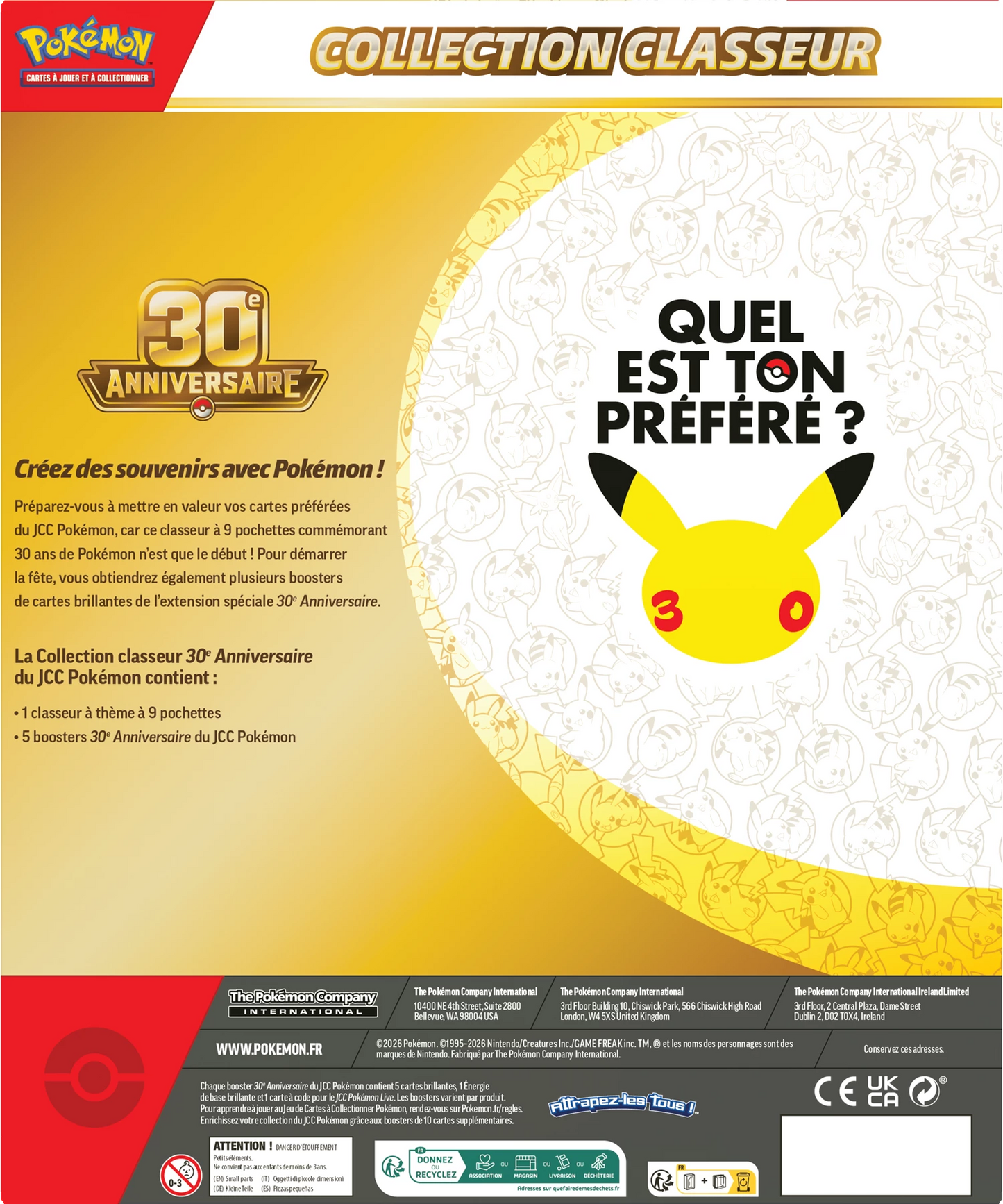 Pokémon 30th Celebration Binder Collection (FR)
