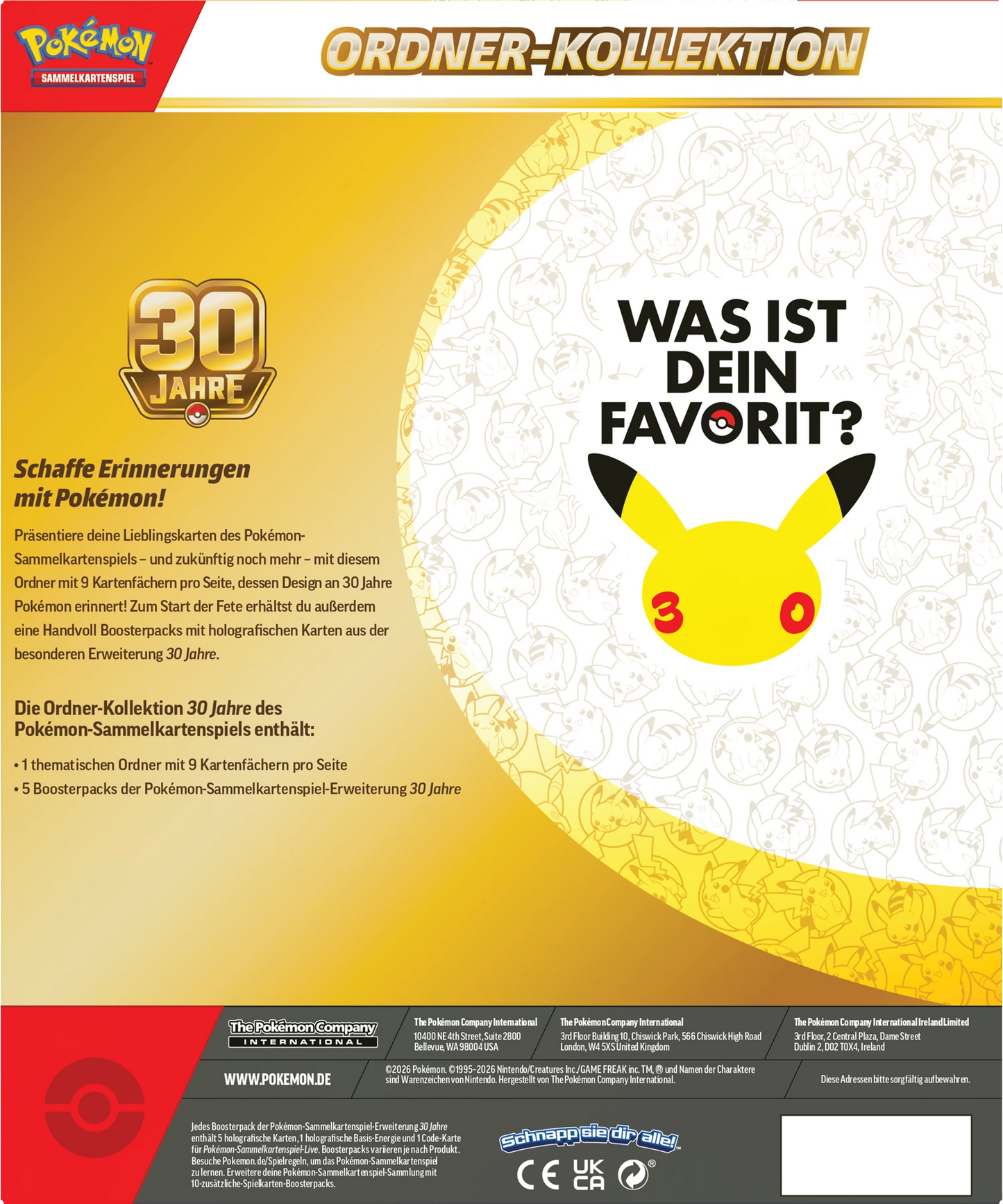 Pokémon 30th Celebration Binder Collection (DE)