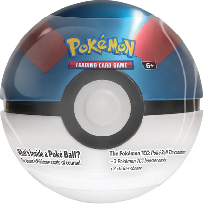 Poké Ball-Dose mit blauem Oberteil und schwarzem Mittelring, Pokémon Trading Card Game