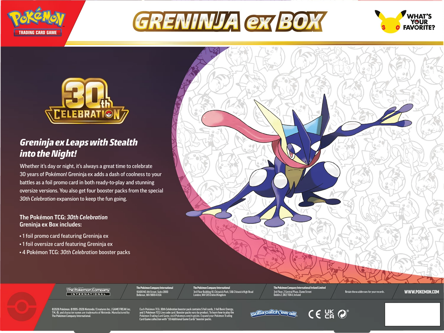 Pokémon 30th Anniversary Greninja ex Box (EN)