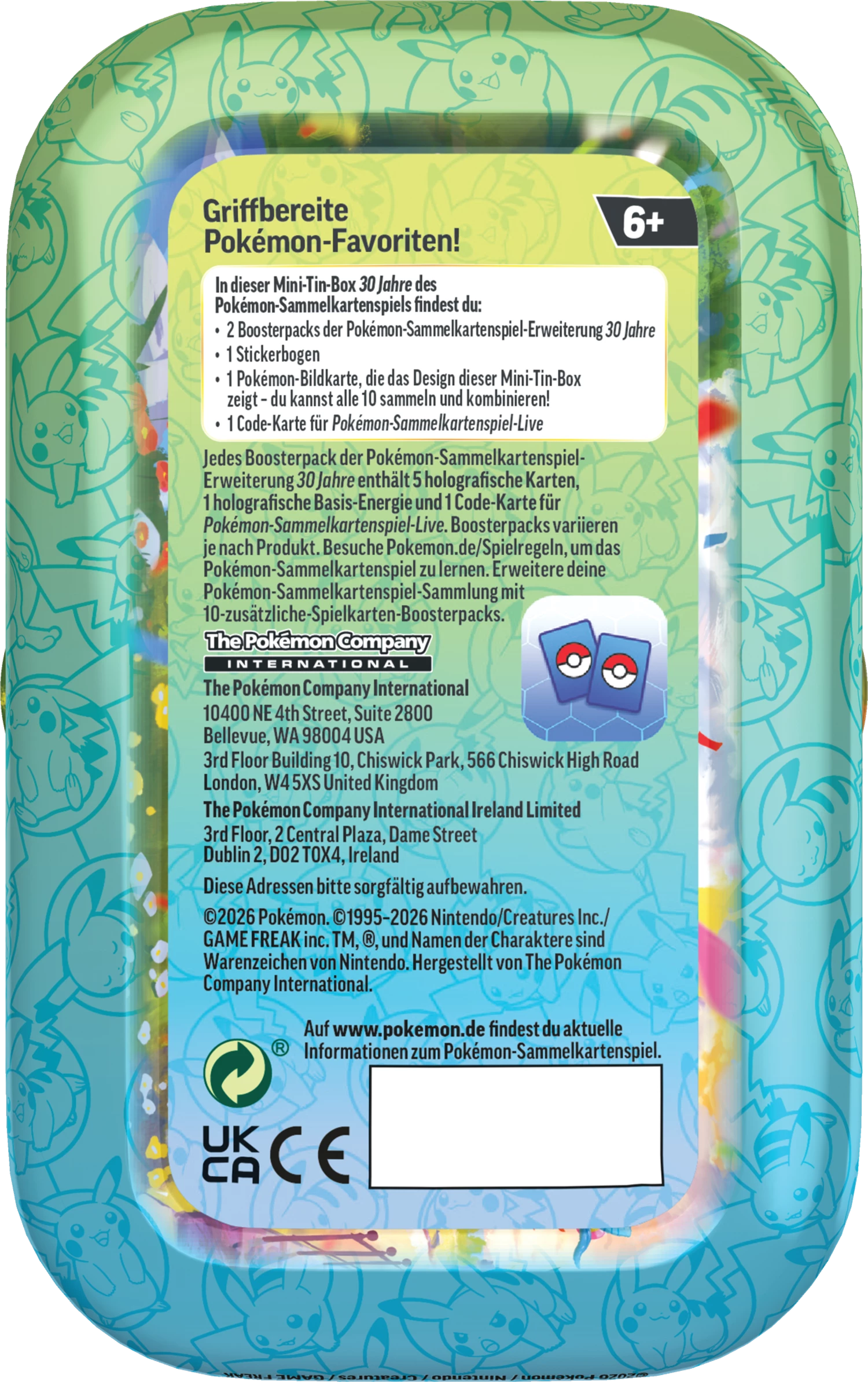 Pokémon 30th Celebration Mini Tin German