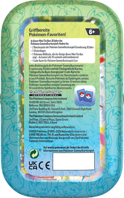 Pokémon 30th Anniversary Mini Tin (DE)