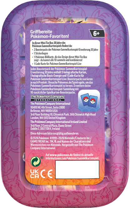 Pokémon 30th Anniversary Mini Tin (DE)