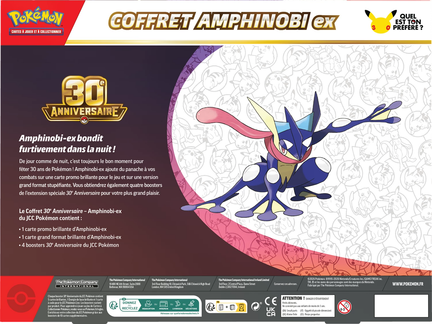 Pokémon 30th Celebration ex Box - Greninja (FR)