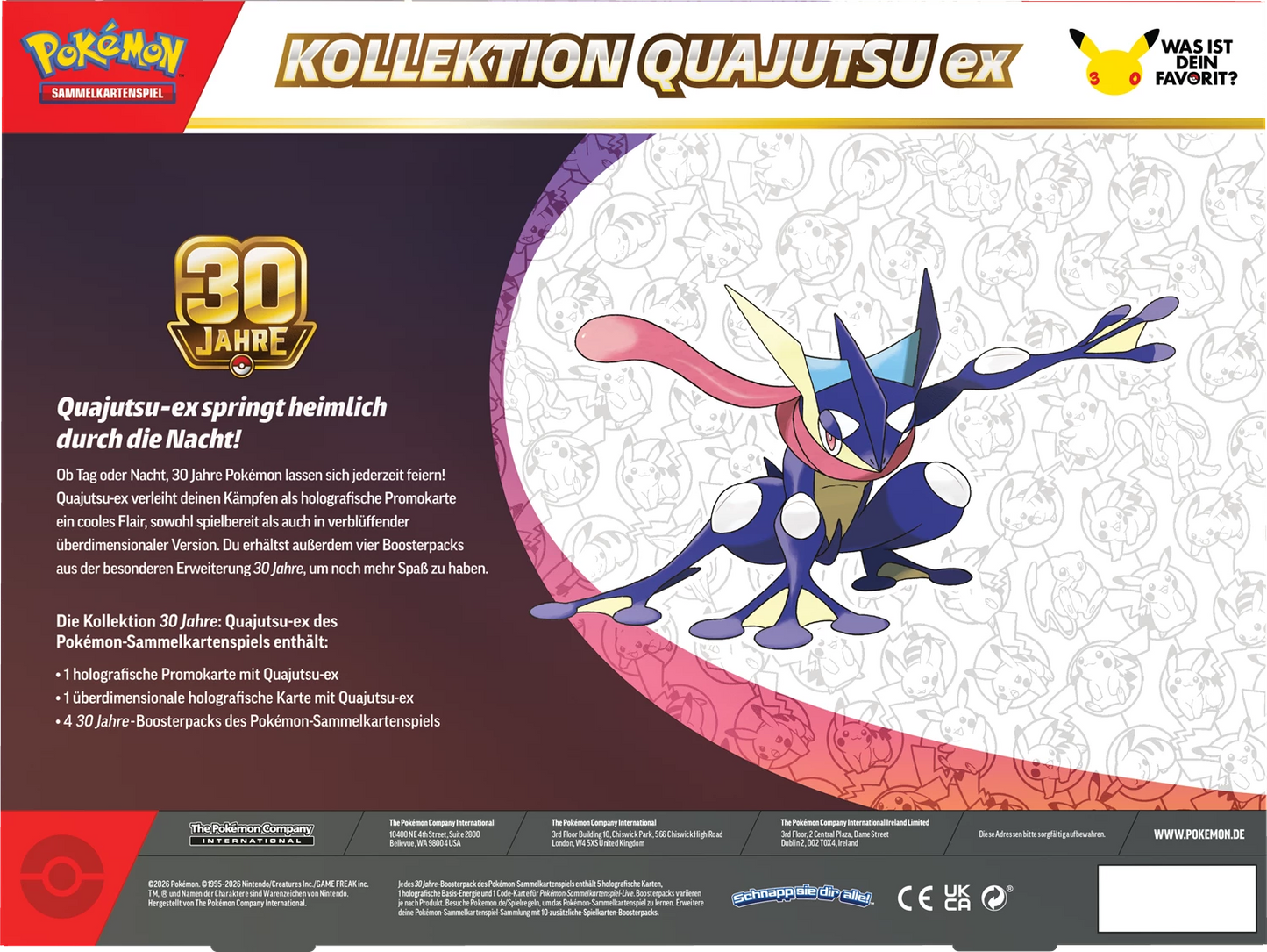 Pokémon 30th Celebration ex Box - Greninja (DE)