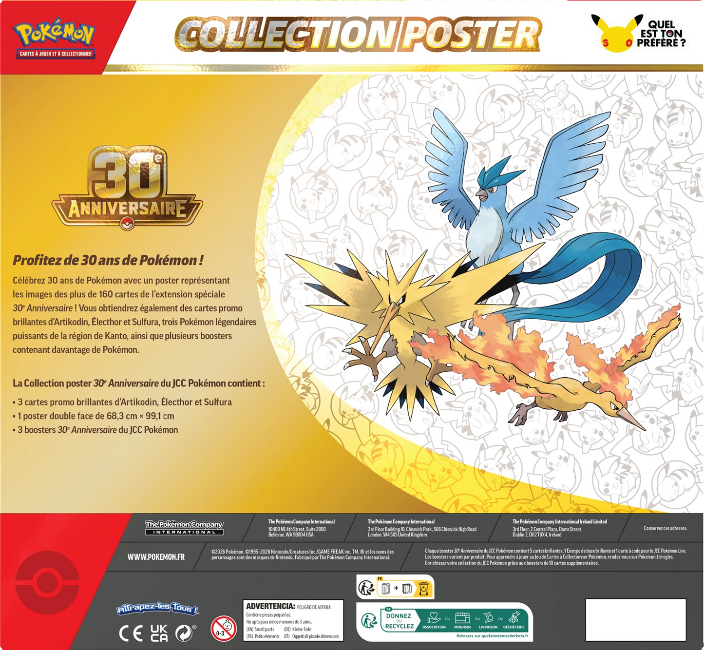 Pokémon 30th Anniversary Poster Collection (FR)