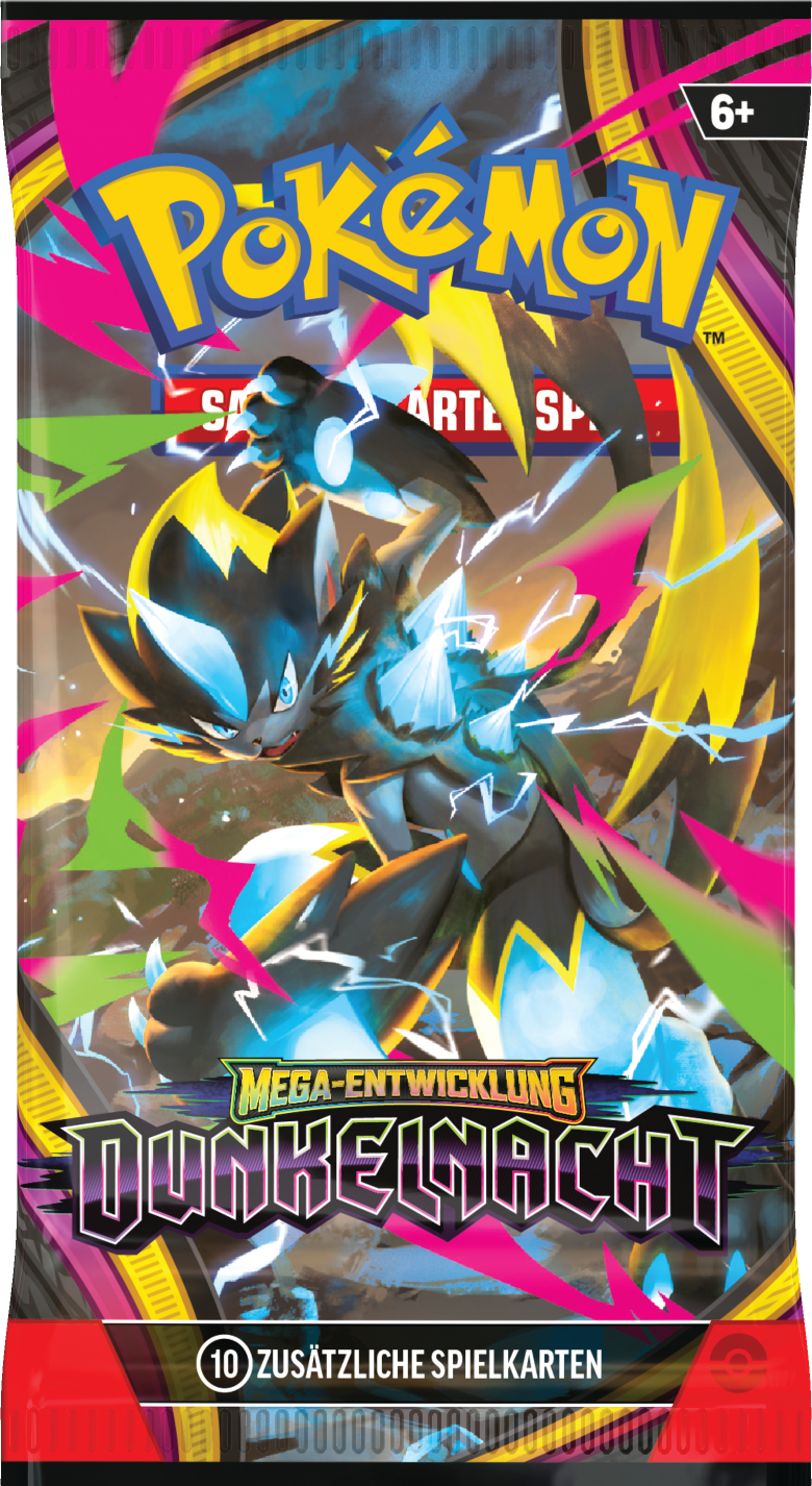 Pokémon Boosterpack mit Mega-Entwicklung DUNKELNACHT, 10 Spielkarten