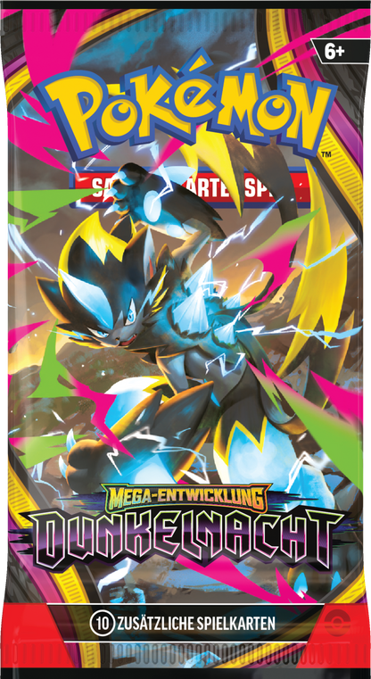 Pokémon Boosterpack mit Mega-Entwicklung DUNKELNACHT, 10 Spielkarten