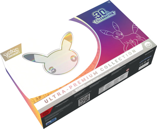 Ultra-Premium Collection Box mit 30th-Celebration-Logo und Umbreon-Gesicht